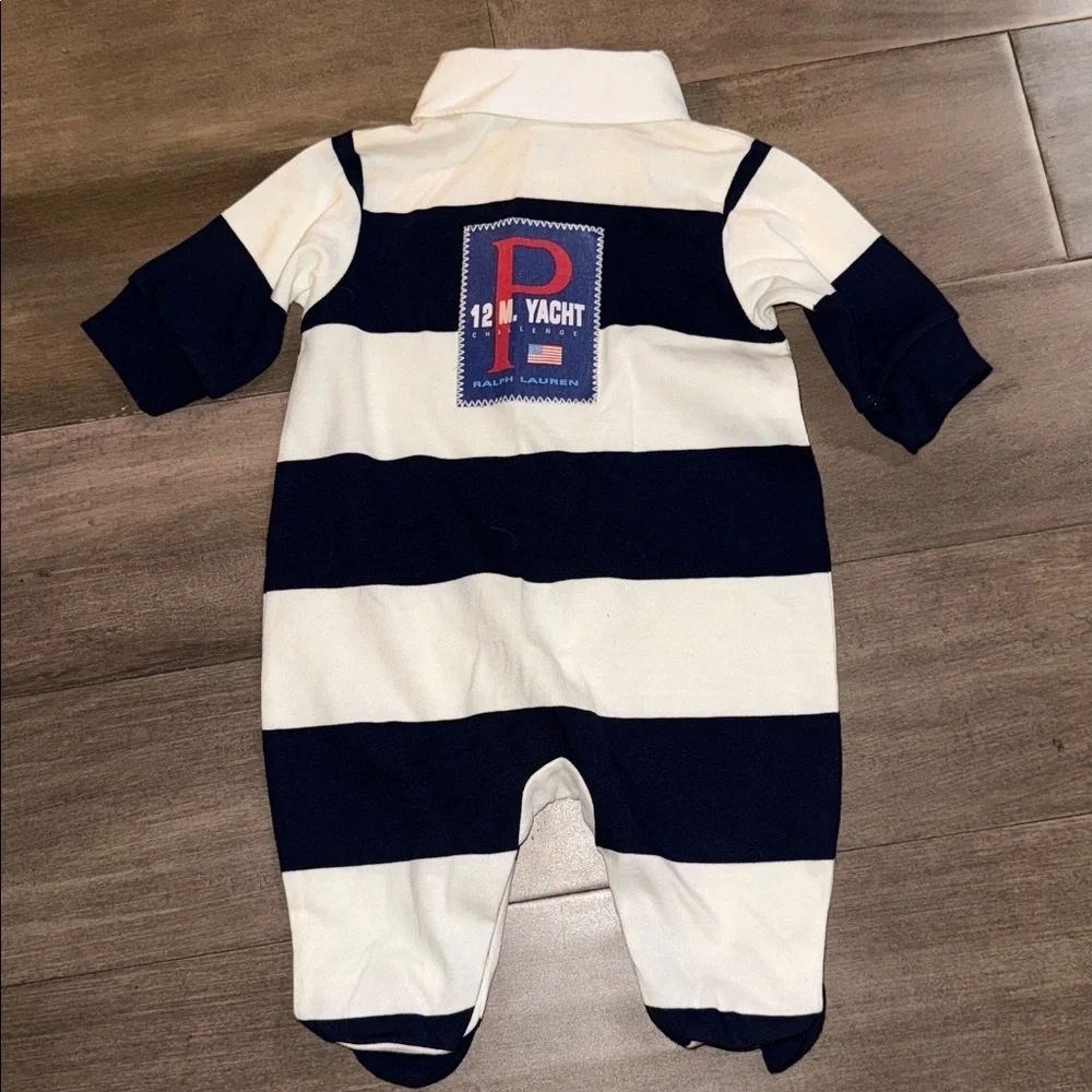 Ralph Lauren Baby Striped Yacht Club Onsie SZ 3 months